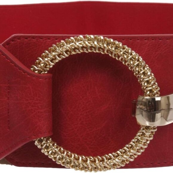 Women's 3" 75 mm Wide High Waist Fashion Stretch Belt with Ring Hook Buckle - Picture 1 of 3